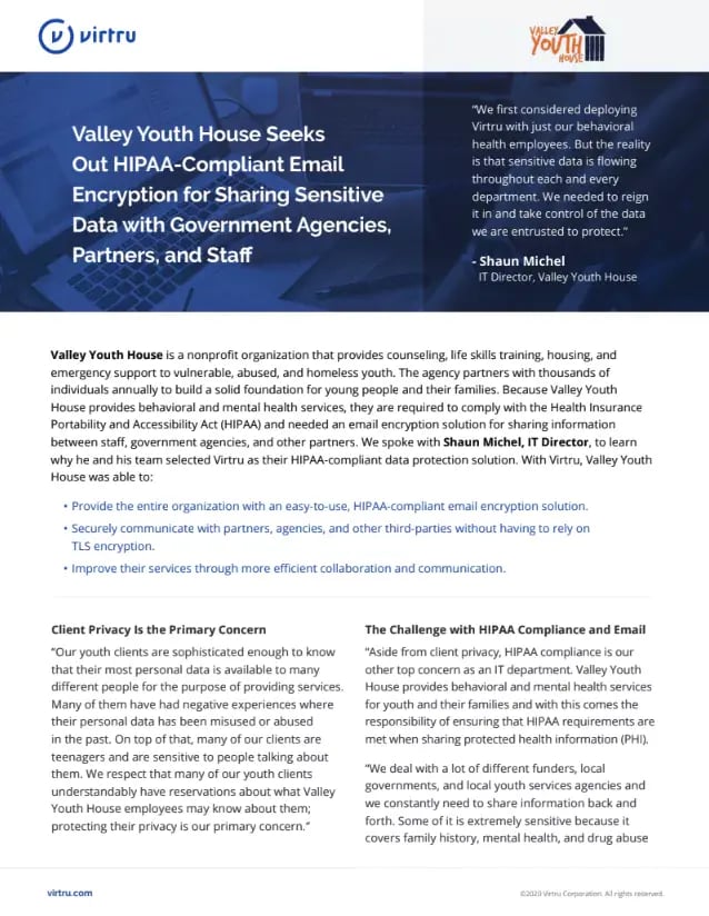 Valley Youth House Case Study Cover